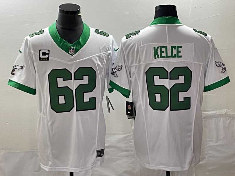 Men's Philadelphia Eagles #62 Jason Kelce White 2023 F.U.S.E. Vapor Untouchable With C Patch Stitched Football Jersey,We sell and wholesale Men's Philadelphia Eagles #62 Jason Kelce White 2023 F.U.S.E. Vapor Untouchable With C Patch Stitched Football Jersey on line form chian!